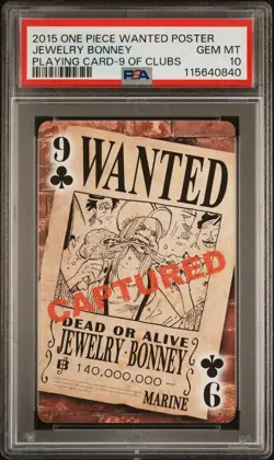 2015 One Piece Wanted Poster Playing Card Jewelry Bonney PSA 10 - Image 1