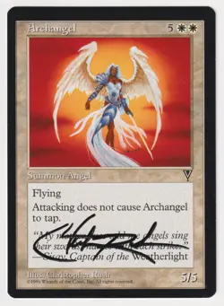 Signed Archangel Proof LP Visions Artist Christopher Rush 1996 MTG Magic AP Rare - Image 1
