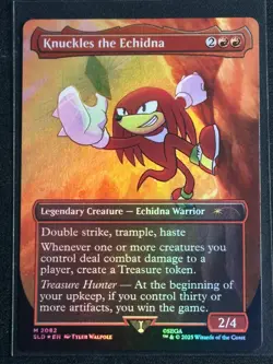 Magic the Gathering MTG Sonic Secret Lair Knuckles the Echidna Rainbow Foil SP 2 - Image 1
