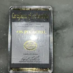 PokemonT Special Edition 23 karat Gold-Plated Trading Card #25 PIKACHU - Image 5