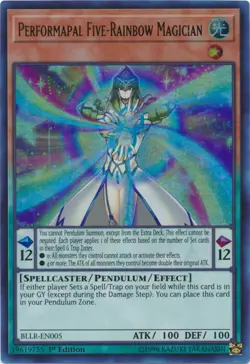 Yugioh! LP Performapal Five-Rainbow Magician - BLLR-EN005 - Ultra Rare - 1st Edi - Image 1