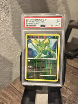 2008 Pokemon D&P Scyther 49/100 Stormfront Reverse Foil PSA 9 Graded Low Pop - Image 1