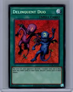 Delinquent Duo Secret Rare Holo Spell Card Yu-Gi-Oh Kaiba Legendary Collection - Image 1