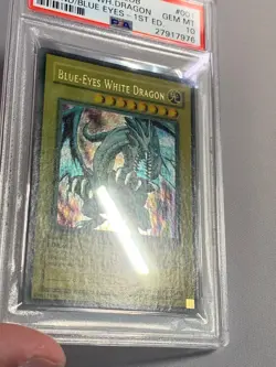 YUGIOH PSA 10 GEM MINT BLUE-EYES WHITE DRAGON LOB-001 ULTRA 1ST EDITION WAVY! - Image 3