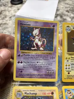 Pokemon Mewtwo TCG Rare Holo Card Shadowless, 10/102, Base Set 1999 - Image 1