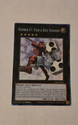 YGO Number 67: Pair-a-Dice Smasher Collector's Rare 1st Ed NM JUSH-EN058 - Image 1