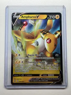 Pokemon TCG Ampharos v Holo Ultra Rare Card Vivid Voltage 049/185 Near Mint - Image 1