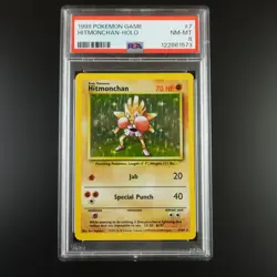 PSA 8 Hitmonchan 7/102 Base Set 1999 Holo Rare Graded Pokemon Card - Image 1