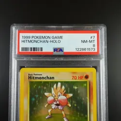 PSA 8 Hitmonchan 7/102 Base Set 1999 Holo Rare Graded Pokemon Card - Image 2