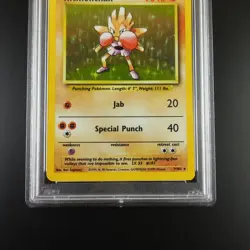 PSA 8 Hitmonchan 7/102 Base Set 1999 Holo Rare Graded Pokemon Card - Image 3