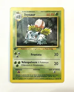 Ivysaur 30/102 Base Set Pokemon Card 1st Edition LP/NM Light Play Italian - Image 1