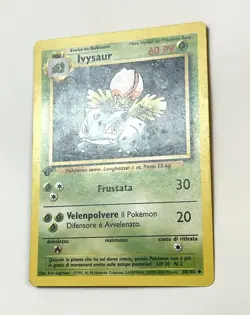 Ivysaur 30/102 Base Set Pokemon Card 1st Edition LP/NM Light Play Italian - Image 2