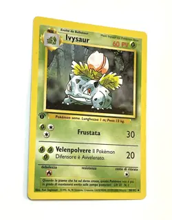 Ivysaur 30/102 Base Set Pokemon Card 1st Edition LP/NM Light Play Italian - Image 3
