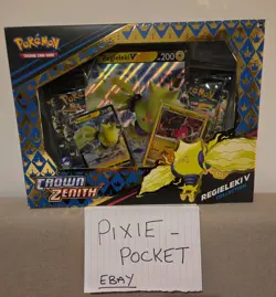 Pokemon TCG Crown Zenith Regieleki v Collection Box New Sealed - Image 2