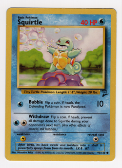 Squirtle 93/130 - MP - Base Set 2, WOTC Pokemon - Image 1
