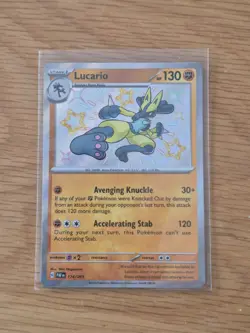 Pokemon Card TCG Lucario 174/091 Paldean Fates Shiny Rare Holo English Near Mint - Image 1