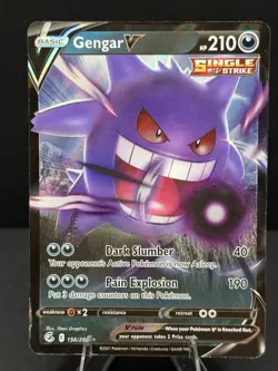 Pokemon Gengar v Fusion Strike Holo Ultra Rare Card 156/264 - Image 1