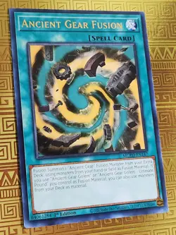 Ancient Gear Fusion MGED-EN147 Maximum Gold Rare NM 1st Ed Yugioh - Image 1