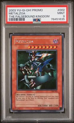 2003 Yugioh PSA 9 Metalzoa TFK-002 Prismatic Secret Rare Promo The Flasebound K. - Image 1