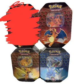 Pokemon Hidden Fates Tins (Set of 3 Tins) - Charizard, Raichu, Gyarados Art Set - Image 1
