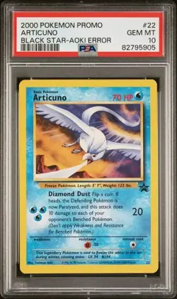 PSA 10 Articuno 22 Pokemon BSP Black Star Promo 2000 WOTC Aoki Error - Image 1