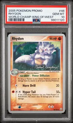 2005 Pokemon Promo Rhydon World Championships -King Of The West PSA 10 POP 1 - Image 1