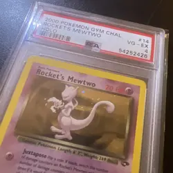 Pokemon Rocket's Mewtwo Gym Challenge Unlimited Holo Rare #14 PSA 4 - Image 2