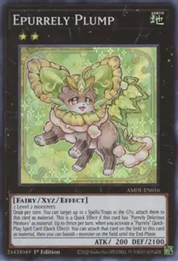 Yugioh! LP Epurrely Plump - AMDE-EN016 - Super Rare - 1st Edition Lightly Played - Image 1