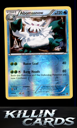 Reverse Holofoil Abomasnow 26/101 Pokemon Uncommon Plasma Blast Card LP - Image 1