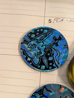 Pokemon Trading Card Games Chien-Pao Blue Jumbo Cross Holo Coin *Free Shipping* - Image 1