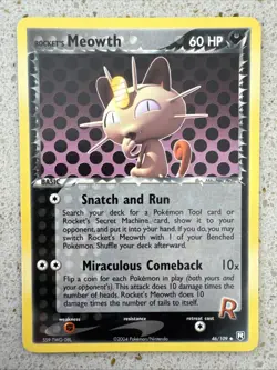 Rocket's Meowth Uncommon Team Rocket Returns 46/109 Pokemon Tcg Card NM - Image 1