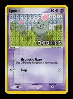 Spoink 76/107 Common Deoxys Reverse Holo Stamped Pokemon Card - Image 1