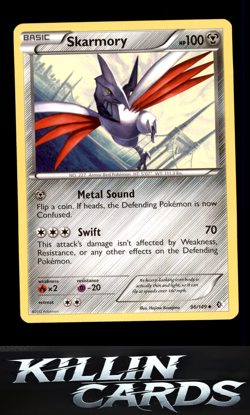 Skarmory (96) 96/149 Pokemon Uncommon Boundaries Crossed Card LP - Image 1