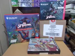 MTG SPIDERMAN BUNDLE & SCENE + FINAL FANTASY OMEGA & COMMANDER SET (4) BOX LOT - Image 1