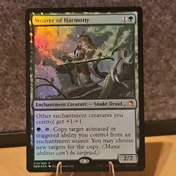 MTG Weaver of Harmony Kamigawa Neon Dynasty Foil Rare #213 NM Fresh Pull No Play - Image 1