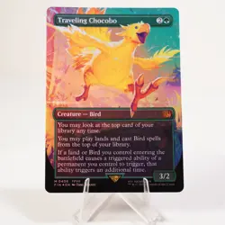 Traveling Chocobo Borderless Foil 406 FIN Final Fantasy MTG NM See Video - Image 3