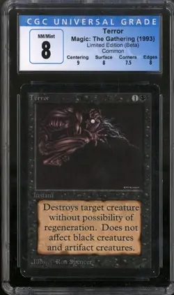 Magic MTG Beta Terror CGC 8 *352 NEAR MINT NM - Image 1
