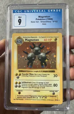 Magneton Holo Shadowless 9/102 Pokemon Base Set WOTC CGC 9 PSA 9 BGS 9 - Image 1
