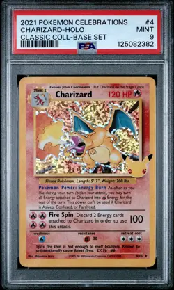 2021 POKEMON CELEBRATIONS CLASSIC COLL #4 CHARIZARD-HOLO PSA 9 - Image 1
