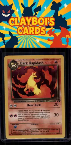 Dark Rapidash Team Rocket Pokemon 44/82 Uncommon Near Mint or Better - Image 1