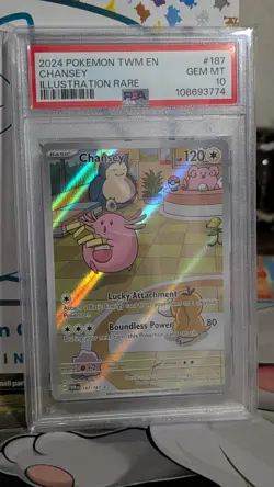 2024 POKEMON TWM EN TWILIGHT MASQUERADE ILLUSTRATION RARE #187 CHANSEY PSA 10 - Image 1