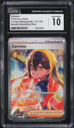 CGC 10 2024 Pokemon Twilight Masquerade #217 CARMINE Special Illustration Rare - Image 1