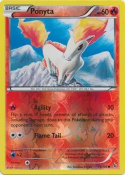 Pokemon - Ponyta - 14/106 - Common - Reverse Holo - XY - Flashfire - NM - Image 1