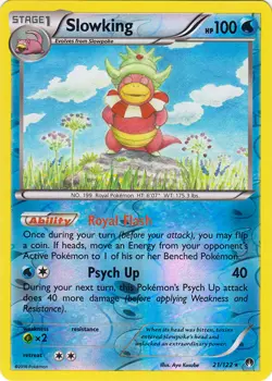 Pokemon - Slowking - 21/122 - Holo Rare - Reverse Holo - XY - BREAKPoint - NM - Image 1
