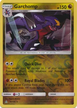 Pokemon - Garchomp - 99/156 - Rare - Reverse Holo - Sun and Moon Ultra Prism - N - Image 1