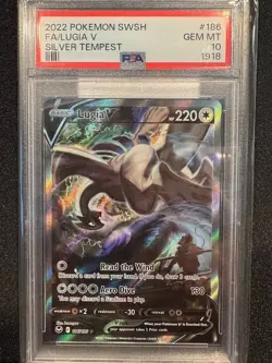 Pokemon 2022 Lugia V 186/195 Alt Art Silver Tempest GEM MINT PSA 10 - Image 1