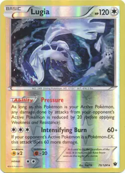 Lugia - 78/124 - Rare - Reverse Holo - XY - Fates Collide - NM - Pokemon - Image 1