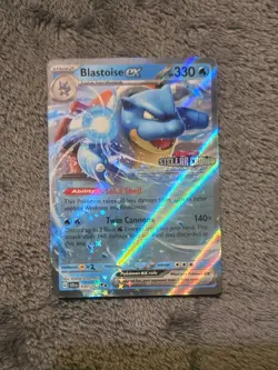 Pokemon Blastoise ex 030/142 Stellar Crown Stamped Promo TCG - Image 1