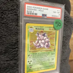 2000 Pokemon Base set 2- Nidoking Holo #11 PSA NM-MT 8 - Image 2