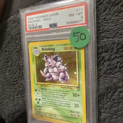2000 Pokemon Base set 2- Nidoking Holo #11 PSA NM-MT 8 - Image 3